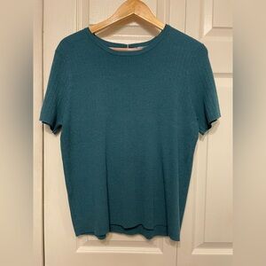 A New Day Women’s Short-Sleeve Ribbed Knit Sweater Shell — Size XXL, Teal